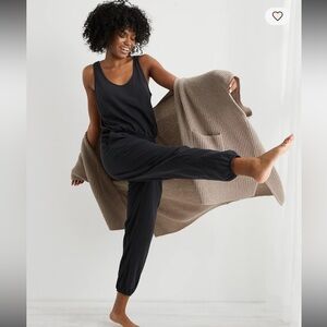Aerie Everyday Track Jumpsuit in Black